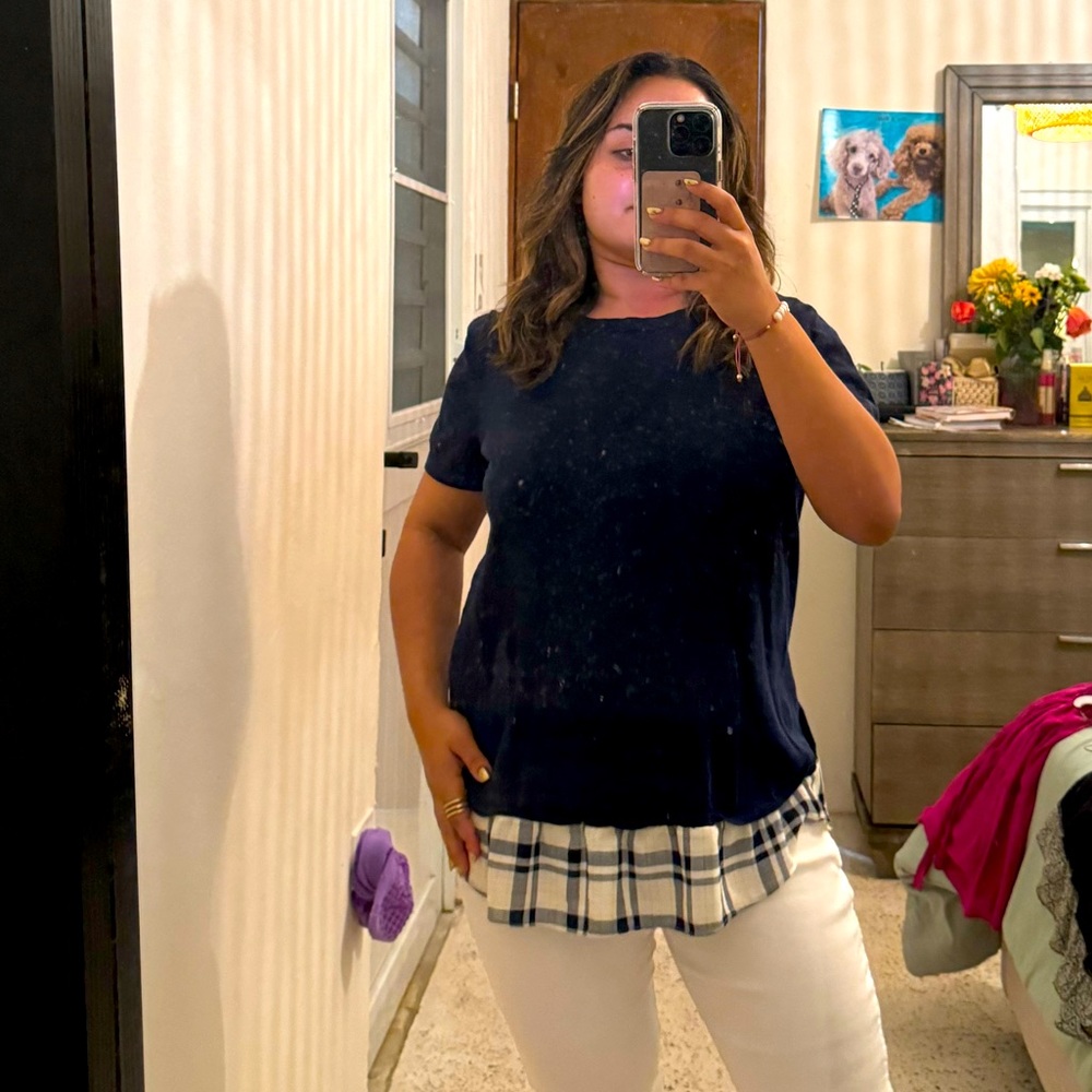 Work blouse navy blue